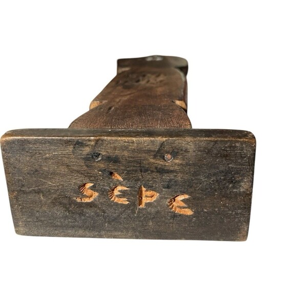 Vintage Hand Carved Wood Haitian Folk Art Religious Figure Signed Sepe 12" - Picture 7 of 7